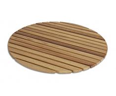 Tarima/Alfombrilla Flexible Circular para Ducha y baño, en Madera de Teca (60 cm)