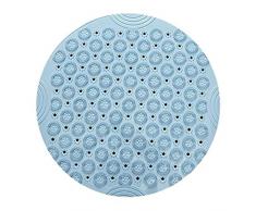 LinZX Alfombrilla Alfombra Antideslizante de PVC Ducha Estera del resbalón Estera Redonda Masaje de Drenaje sostenible baño de Alfombra,Blue