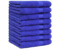 BETZ 8 Unidades Set Toallas Serie Premium 100% Algodon 8 Toallas de Mano tamaño 50x100 cm Color Azul