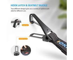 Iokheira Cinturon Perro Coche, Cinturón Ajustable de Seguridad para Perro con óptimo de Protección, 3 en 1 Correas para Perros con Ganchos de Aluminio para Asiento Trasero de Coche