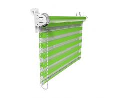 Victoria M Duo Klemmfix - Estor doble (fijación sin perforar), color verde, tamaño 110 x 150 cm