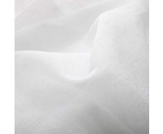 MIULEE Cortinas Poliéster Ojales Cortina Translucida de Dormitorio Moderno Ventana Visillos Salon para Sala Cuarto Dormitorio Comedor Salon Cocina Salón de Blanco 2 Unidades 140x245cm