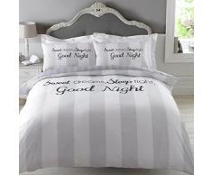 Dreamscene â Sweet Dreams funda de edredón juego de cama con funda de almohada, color gris, doble