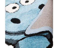 Childrens Cute & suave de peluche Animal infantil – Alfombra para Kid 's dormitorio/sala de juegos, poliéster, azul, 60x90 cm
