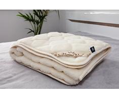 PURA LANA Protector de colchón de CARO CACHEMIRA 150/190cm con correas elásticas en las esquinas Cubre