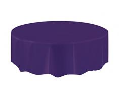 Mantel de Plástico Redondo - 2,13 m - Morado Oscuro