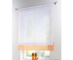 SIMPVALE Cortina de Ventana de Estilo Romano, Decoración de Interiores, para Cocina, Dormitorio, Sala de Estar y Balcón, Naranja, Ancho 100cm/Altura 155cm