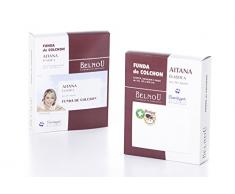 Belnou Aitana Funda de Colchón Algodón, Blanco Individual, 105 x 200 cm