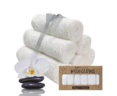 Toallita de baño para bebés - Toallitas de baño de bambú - Toallita suave y orgánica para bebés - Toalla facial para bebés, adultos e infantes (Blanco)