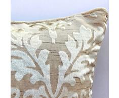 Crema Cojines Cubren, Damasco 50x50 cm Cojines Cubren, Contemporáneo Cojines Cubren, Terciopelo De La Quemadura Fundas De Almohada - Creamy Damask
