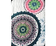 ForenTex- Colcha Boutí reversible, (LE-2627), cama 150 cm, 240 x 260 cm, Estampada cosida, mandalas rosa, colcha barata, set de cama, ropa de cama. Por cada 2 colchas o mantas paga solo un envío (o colcha y manta), descuento