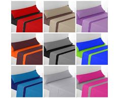 Regalitostv - BONELLA - Juego Sábanas Completo De Verano Lisas 3 Piezas((135_x_200_cm CAMA 2 PLAZAS), MORADO CON MALVA)