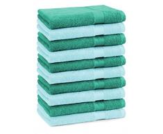 10-pack toallas de cara Premium color : turquesa y verde esmeralda , tamaño: 30x30 cm