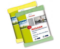 ALCLEAR 8215810Yg Paños de Ultramicrofibra para Cocina, 32 x 36 cm, Verde y Amarillo, 2 Unidades