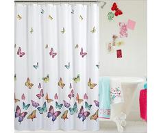 Cortina de Baño Original Poliester Elegante Diseño Impermeable y Resistente al Moho Cortina Ducha Bañera Accesorios, 180 x 180cm (Patrón de Mariposa)