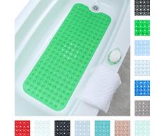 SlipX Solutions El tapete de baño extralargo agrega una tracción Antideslizante a Las tinas y duchas: ¡30% más Que Las esteras estándar! (200 Ventosas, 99 cm de Largo - Verde)