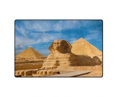 Use7 Alfombra de pirámide egipcia con diseño de esfinge Antideslizante para el Suelo, felpudos para el salón de los niños o el Dormitorio, Tela, 100 x 150 cm(3' x 5' ft)