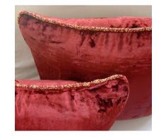 Granate Cubierta De Almohadas, Color Sólido Cuerda Con Cuentas Fundas De Almohada, 40x40 cm Funda De Almohada, Terciopelo Cubierta De Almohadas, Contemporáneo Cojines Cubren - Maroon Shimmer