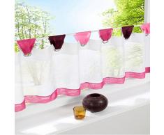 SIMPVALE Cortina Corta para Cocina Visillo, de Lino y, Rojo Rosado, Altura 60cm/Ancho 180cm