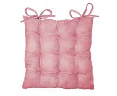 DOUCEUR DINTERIEUR - 1604411, Cojin De Silla Acolchado, 40 X 40 Cm, Suedine, Ante Liso, Rosa