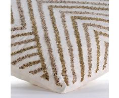 Marfil Funda De Almohada Decorativa, Lentejuelas Chevron El Zigzag Resplandecer 50x50 cm Lanzar Fundas De Almohada, Moderno Fundas De Cojines, Sabana De Algodon Cojines Cubren - Gold Silver Tinsel
