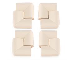 Cojín esquinero de mesa en forma de U, protector de borde antigolpes, protector de parachoques de seguridad para bebés, 8 piezas blanco Creamy-White
