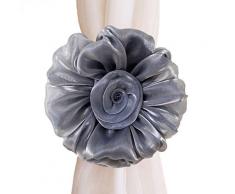 SIMPVALE 1 par rosas de cortina alzapaños hebilla Alicate gancho fijación accesorios para cortinas, poliéster, gris, medium