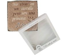 Manta bebé con frase bordada y personalizada con nombre, para carrito y/o minicuna. Varios colores disponibles (Camel)