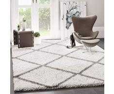 VIMODA Alfombra Prime Tipo Shaggy de Pelo Largo en Color Gris, alfombras Modernas para el salón y el Dormitorio, Monocolor, Maße:120x170 cm
