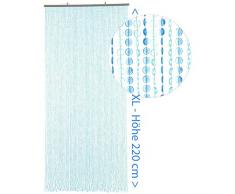 HAB & GUT -DV02432- Cortina para Puertas Mini-Diamantes, Azul Claro/Azul, 90 x 220 cm, XL