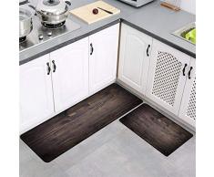 Insun Alfombras para Cocina Baño Moderna Absorción de Agua Felpudo Lavable a Máquina Antideslizantes Patrón de Madera Rústica Estilo 17 40x60cm