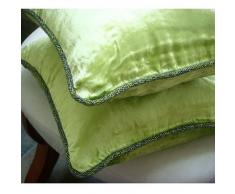 Green Lime - Decorativa Funda de Cojin 66 x 66 cm, Square Verde Lima Terciopelo Frontera de Cuentas Hecho A Mano