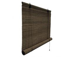 Victoria M. - Klemmfix Persiana Estor de bambú para Interiores 70 x 220 cm, Color marrón Oscuro - Montaje sin perforación