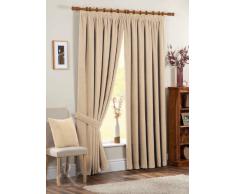 Just Contempo Cortinas (chenilla, completamente forradas), poliéster, crema, Cortina 117 x 183 cm