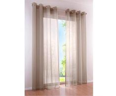 SIMPVALE 2 Paneles Cortinas con Ojales Translúcida Visillos para Dormitorios Habitación Salón Balcón,Marrón Claro,140cm x 225cm