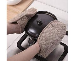 BESTONZON 4 Piezas Espesan Guantes de Horno de microondas 2 en 1 Almohadillas aislantes Anti escaldaduras manteles de Mesa - 21x17.8 cm (Gris)