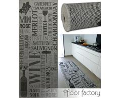 floor factory Alfombra de cocina Pinot Grigio gris 80x200 cm - alfombrilla económica para cocinas