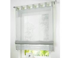 SIMPVALE 1 Pieza Cortina Visillo con Trabillas Transparente Cortinas Romanas Persianas para Cocina, Balcón, Baño, Gris, 120x155cm