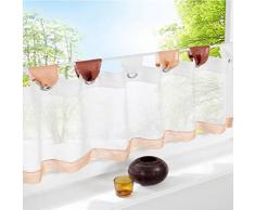 SIMPVALE Cortina Corta Para Cocina Visillo, de lino y, café, 60cm (largo) x150cm (ancho)