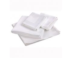 Fleuresse 9820 Coloured 1000 - Mantel con Cinta de Raso (Damasco, 130 x 130 cm), Color Blanco