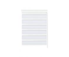 Gardinia 12942 - Estor de Doble Rollo con diseÃ±o de Rayas con Estuche Protector de Aluminio, 100 x 160 cm, Color Blanco