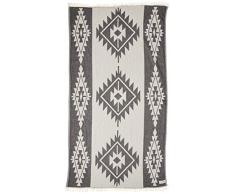 Bersuse 100% Algodón - Tulum Toalla Turca - Certificado OEKO-TEX - Fouta Peshtemal para Baño en la Playa - Pestemal de Diseño Tribu Etnica Mano - 100X180 cm, Negro