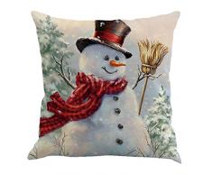 YEKEYI 4 Fundas de Almohada Decorativas con diseño de Navidad, de Lino y algodón, S-4pcsB, 18x18 (4pcsB)