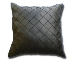 by soljo - Seda tailandesa ** negro ** cuadros motivo funda de cojín almohada 41 cm x 41 cm Tailandia