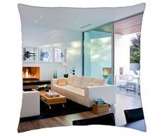 Una moderna sala de estar - Funda de cojín (18