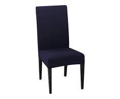 flqwe Sillas Asiento Elasticas Cubresillas Lavable,Funda elástica para Unidades 1/2/4/6 sillas-Navy_6pcs,Funda de Silla Poliéster Elástica Cubierta de Asiento