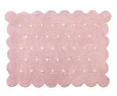 Aratextil. Alfombra Infantil 100% Algodón lavable en lavadora Colección Cookie Rosa 120x160 cms