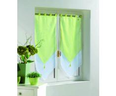 Douceur DInterieur 1362768 - Douceur dIntérieur - Cortinas con acabado triangular, color Blanco/Amande, talla 2 x 60 x 12 x 60 cm