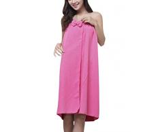 ZiXing Cámara para mujer portátil Super suave agua dulce con lazo de Spa de microfibra absorbente toalla de baño tubo vestido RoseRed OneSize