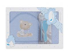 Capa de Baño Love You + Set Cepillo y Peine (Azul)